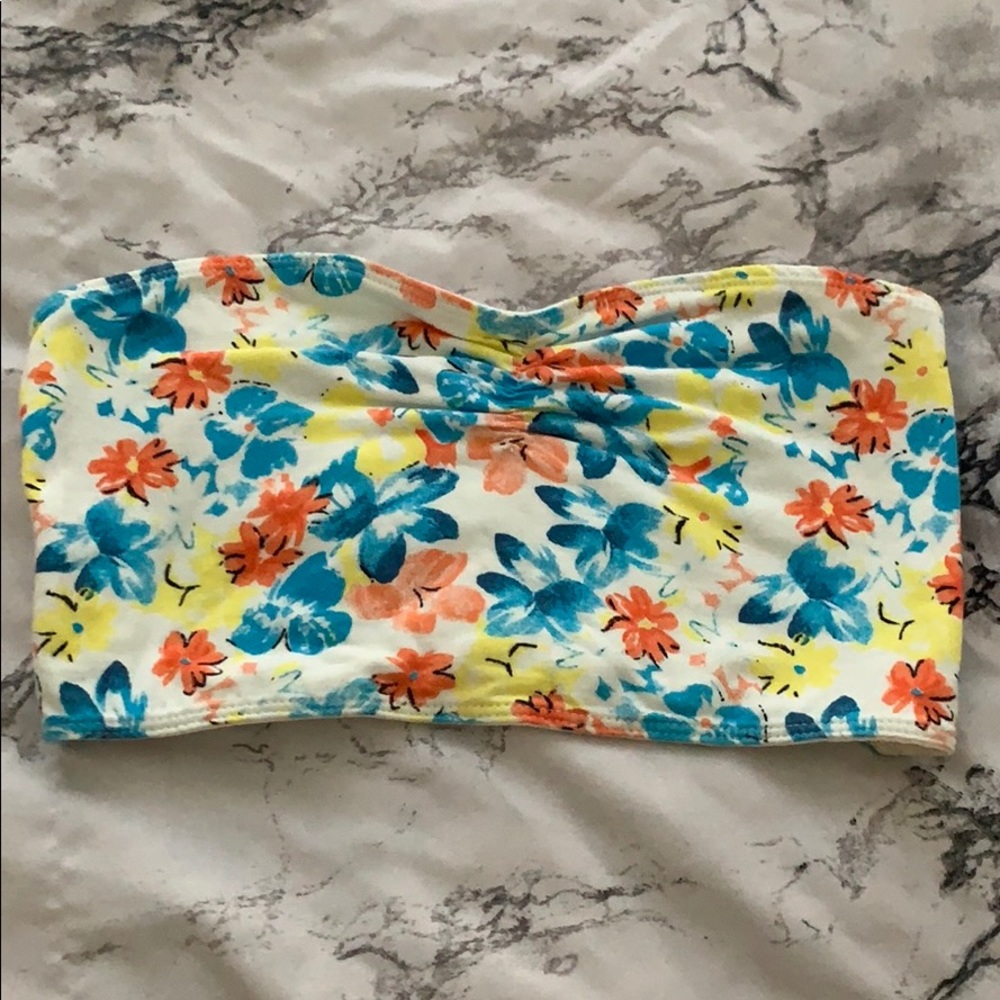 Floral white bandeau top - Pacsun